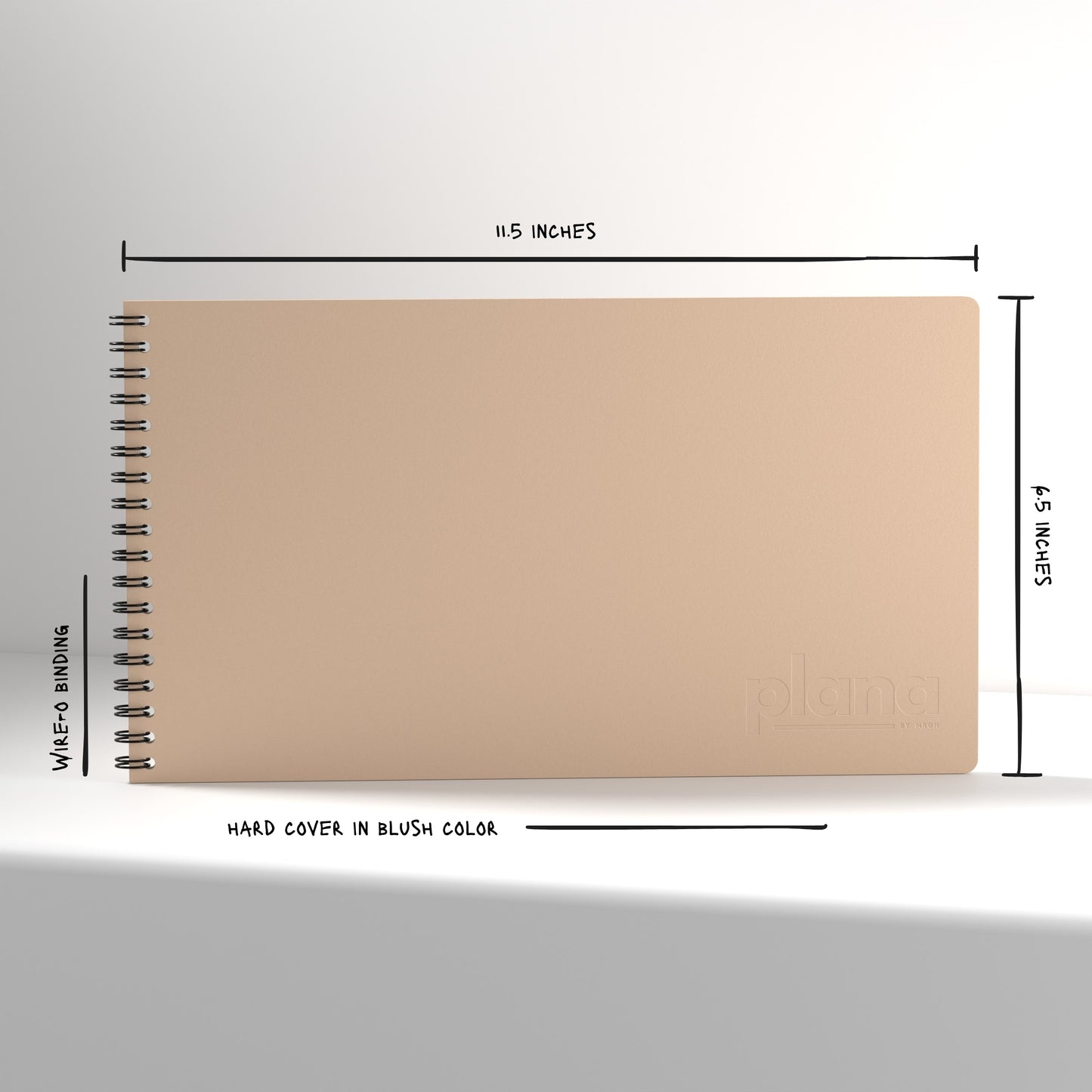 Plana Classic Blush with dimensions and material details on a white background