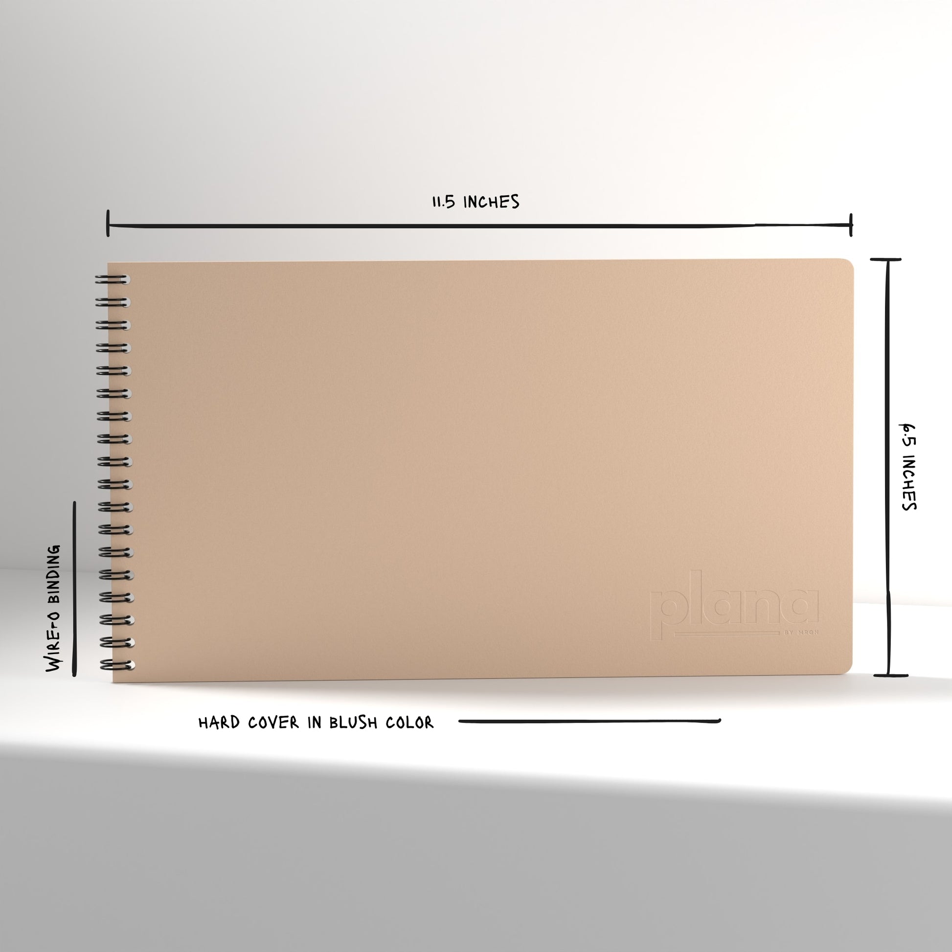 Plana Classic Blush with dimensions and material details on a white background