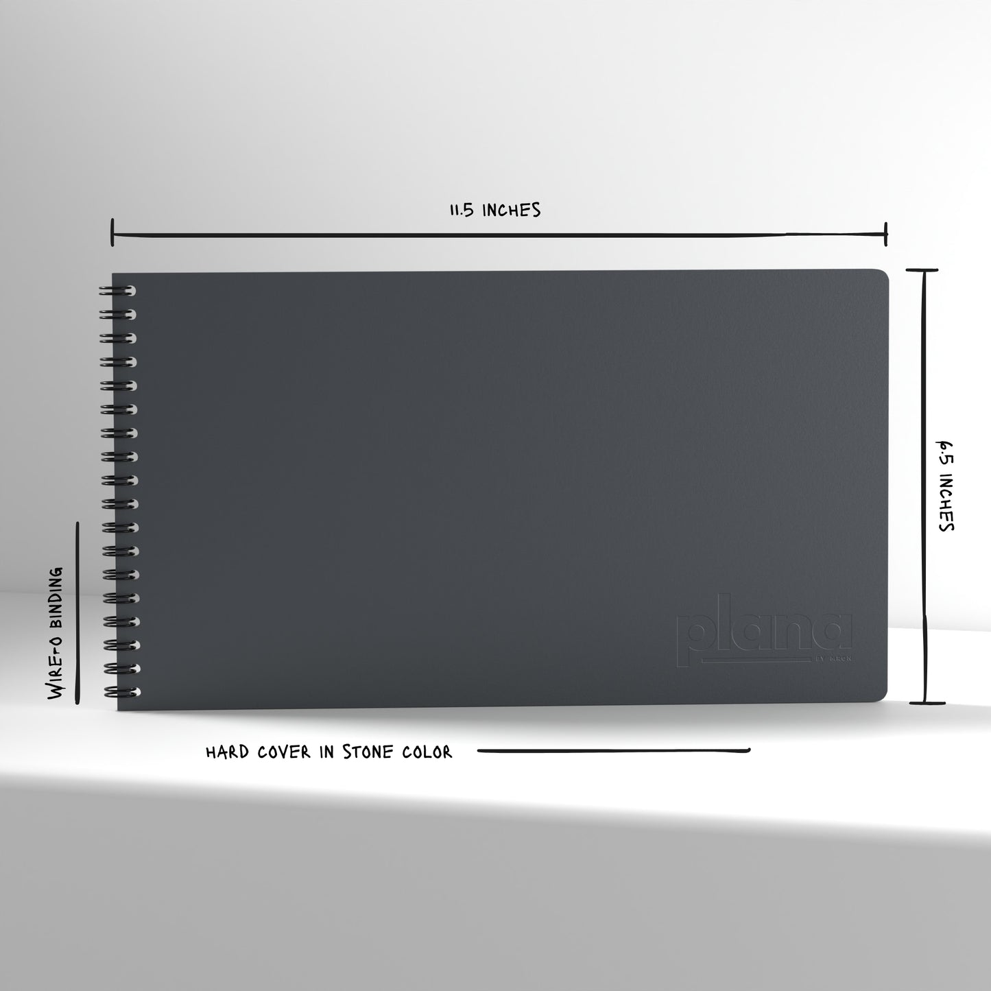 Plana Classic Stone with dimensions and material details on a white background