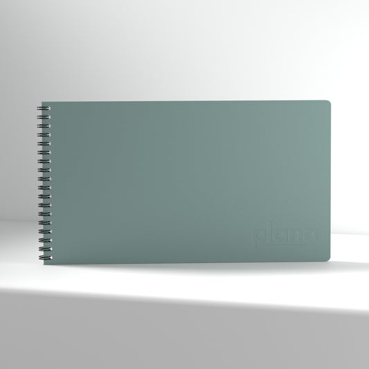 Plana Classic Tide notebook with a spiral binding on a white background