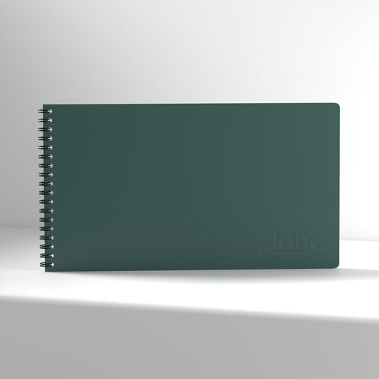 Plana Flex Hunter notebook with a spiral binding on a white background