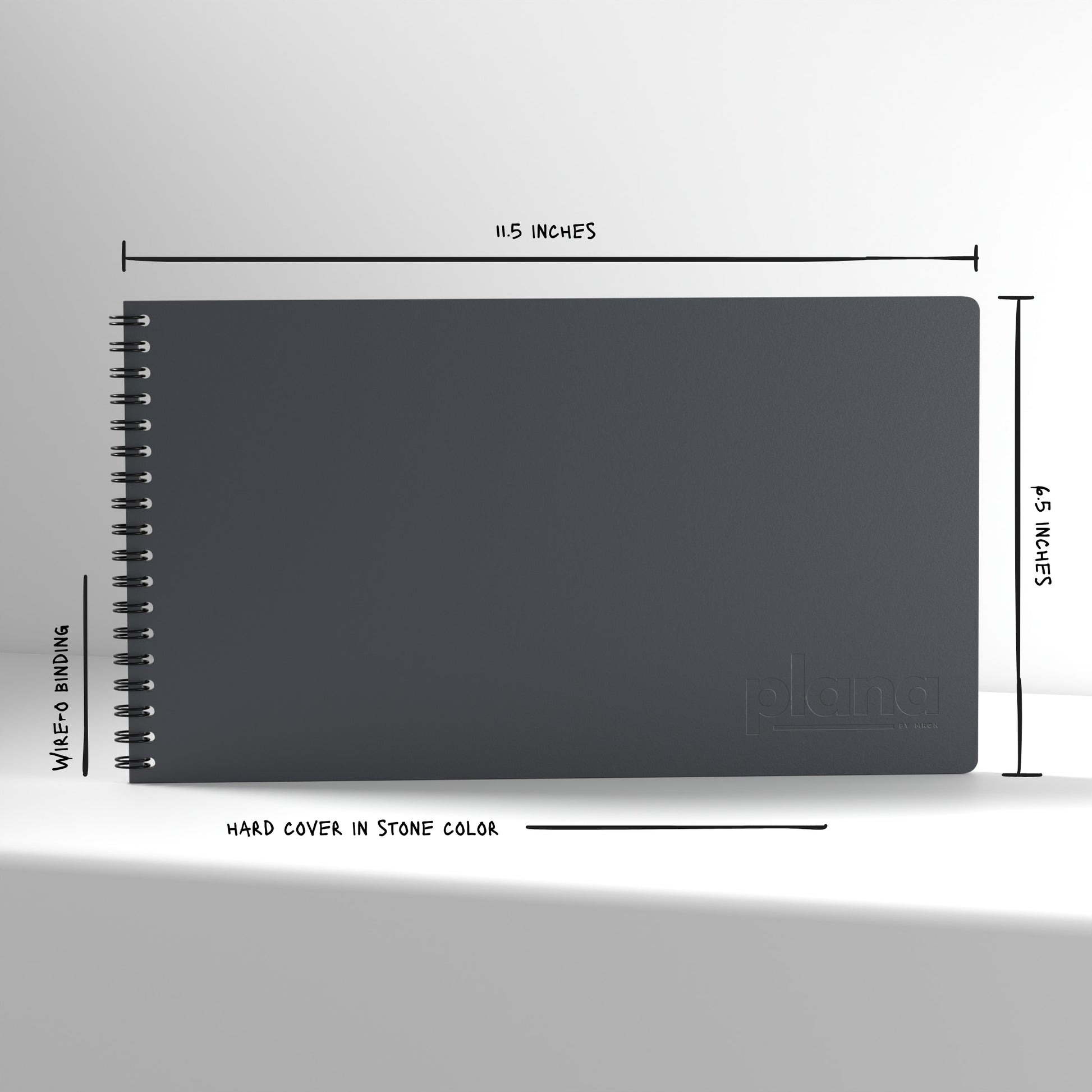 Plana Classic Stone with dimensions and material details on a white background