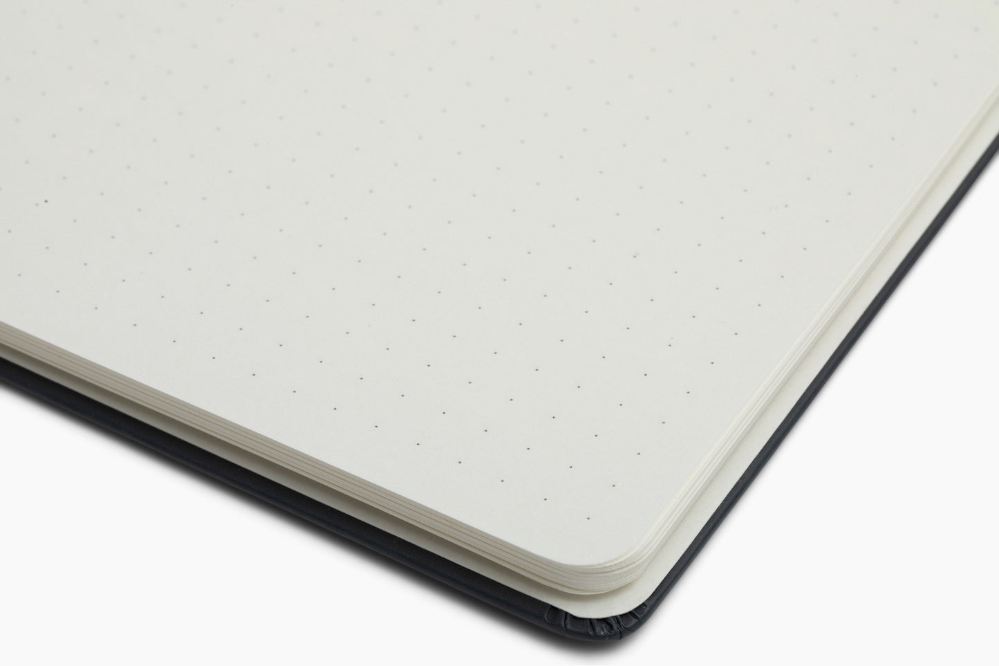 Plana notebook with dot grid pages on a white background