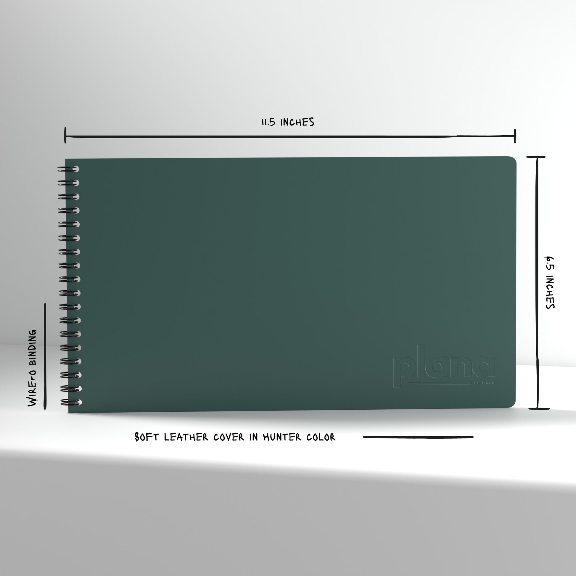 Plana Flex Hunter with dimensions and material details on a white background