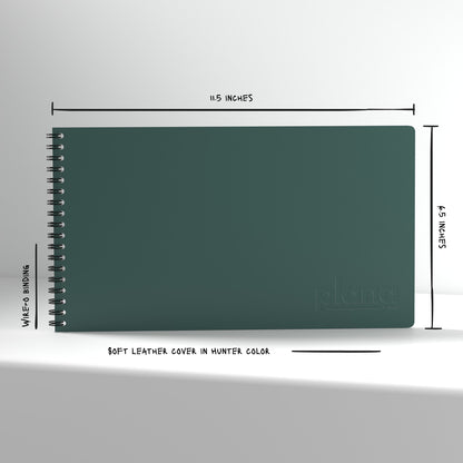 Plana Flex Hunter with dimensions and material details on a white background